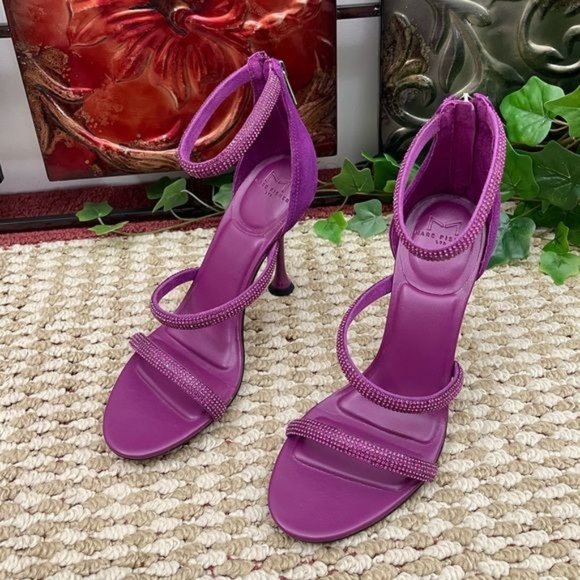 MARC FISHER LTD Carita Ankle Strap Heeled Sandal in Purple Size 7.5 - Picture 4 of 12